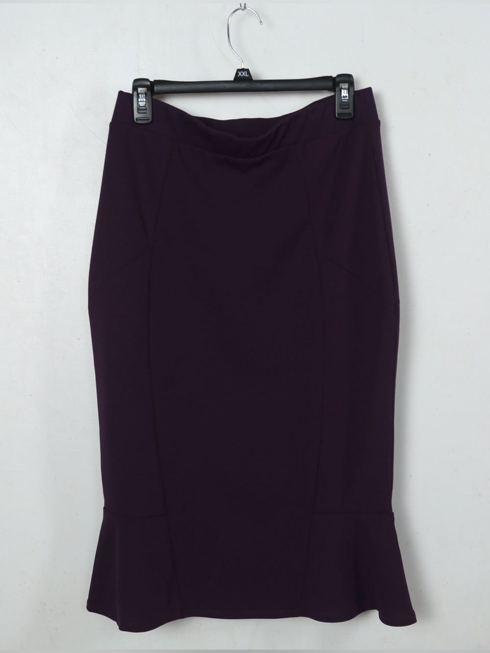Women's Purple Peplum Hem Pencil Skirt
